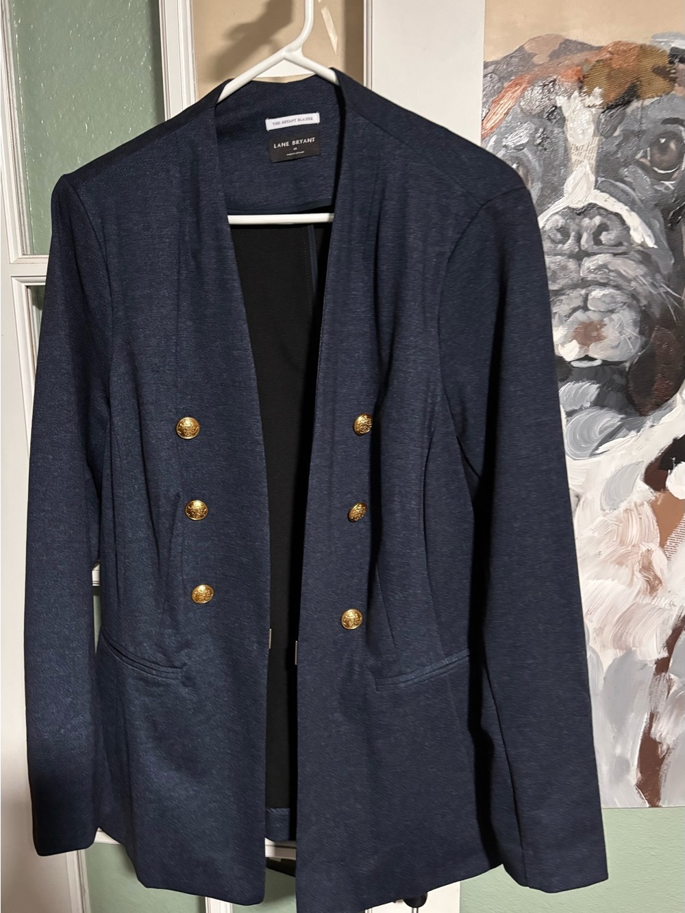 Lane Bryant Navy Blazer with Gold-Tone Buttons
